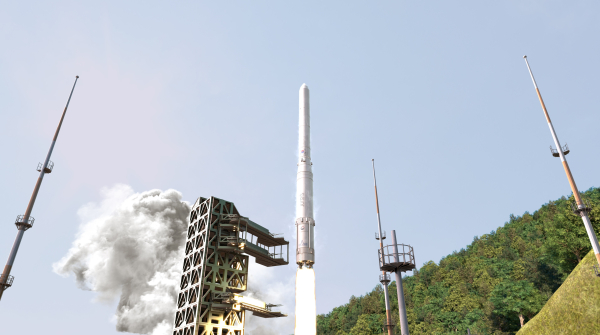사진 = 순수 국내기술로 제작된 한국형 최초 우주발사체 '누리호 3차 발사 CG 장면‘