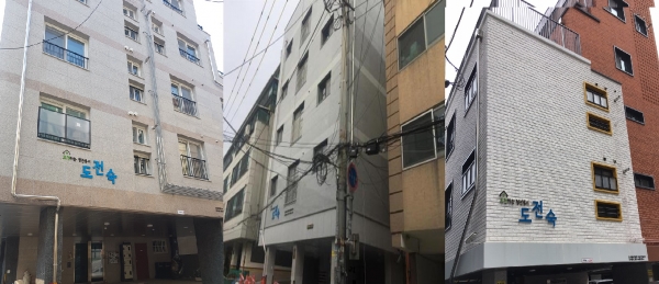 사진 = 왼쪽부터 도전숙 1차, 2차, 3차 건물 외부사진