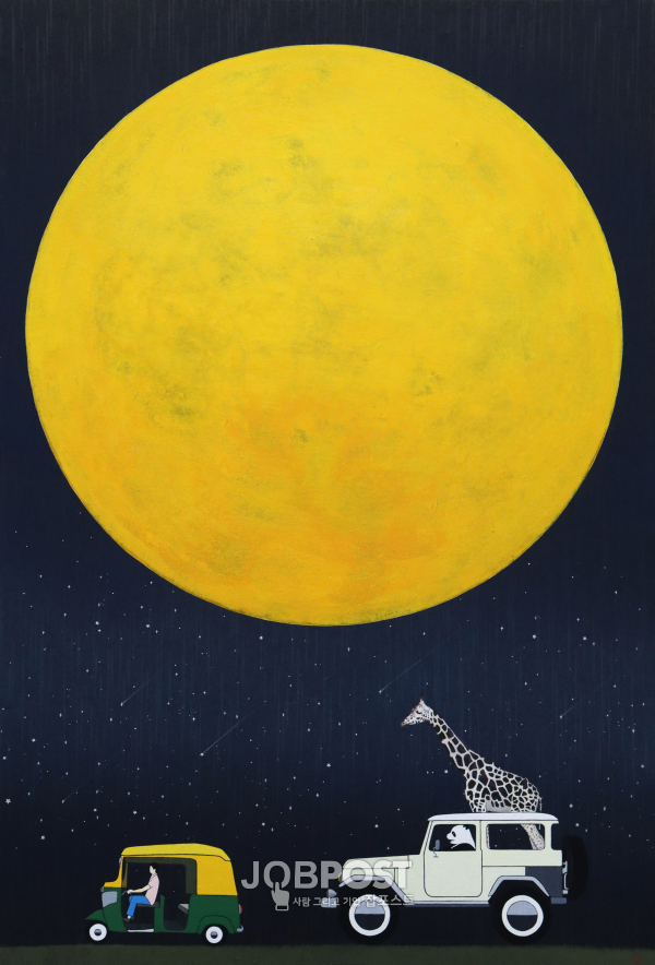 달빛별빛 여행떠나기_90.9X60.6cm_장지에 채색_2024