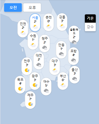 이미지 출처 = 네이버날씨 기상청, 웨더아이 3월 8일 전국날씨
