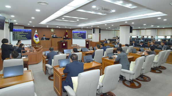 제263회 논산시의회 임시회 회의장 전경