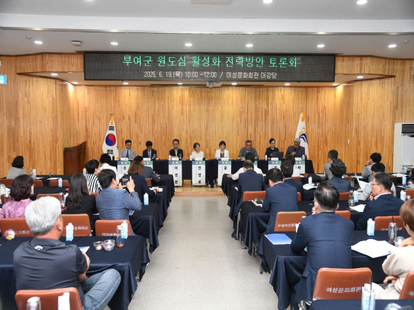 부여군 원도심 활성화 방안 전략방안 토론회 장면